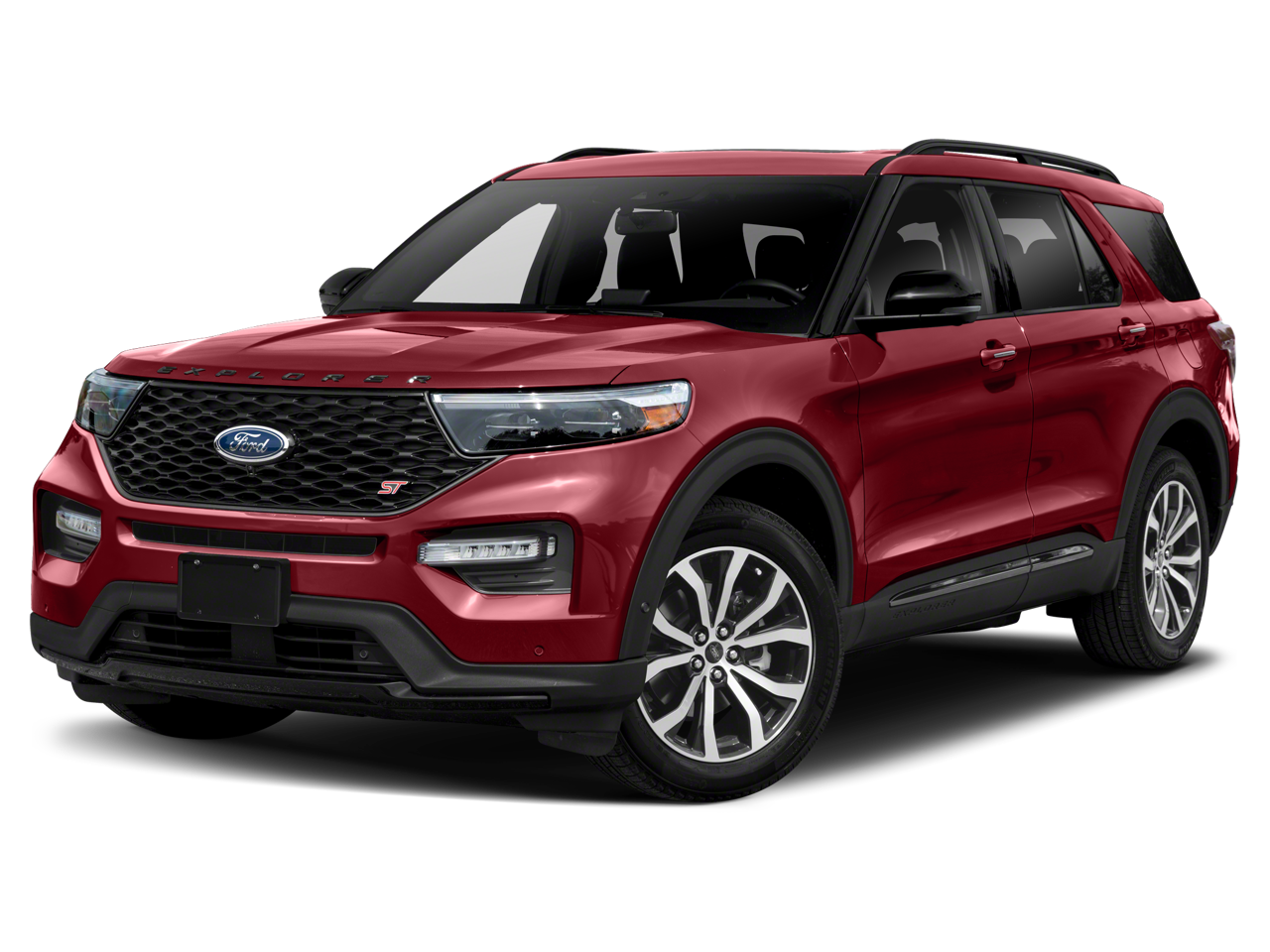 2021 Ford Explorer ST in Black — front three-quarter view