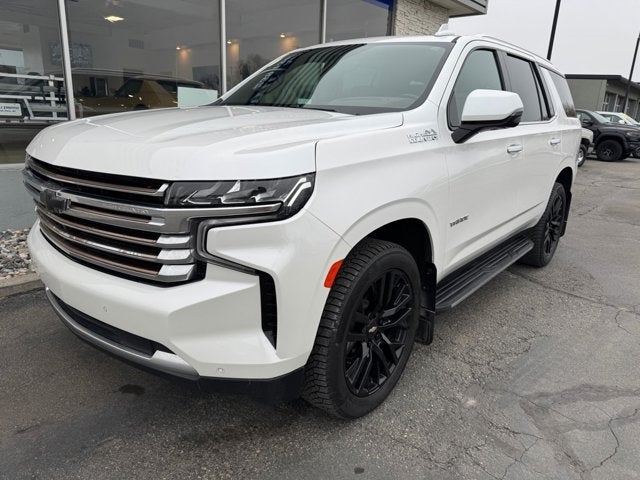 2021 Chevrolet Tahoe High Country in White — front three-quarter view