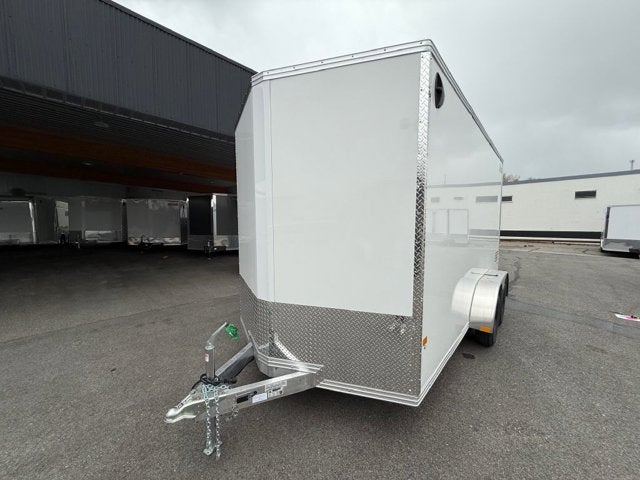 26 ALCOM ENCLOSED CARGO Base in White — front three-quarter view