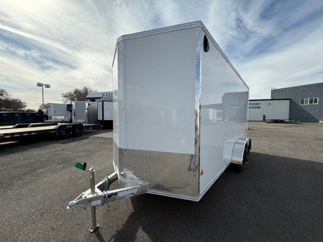 26 ALCOM ENCLOSED CARGO Base in White — front three-quarter view