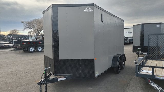 2022 ROCK SOLID ENCLOSED CARGO Base in Slate — front three-quarter view